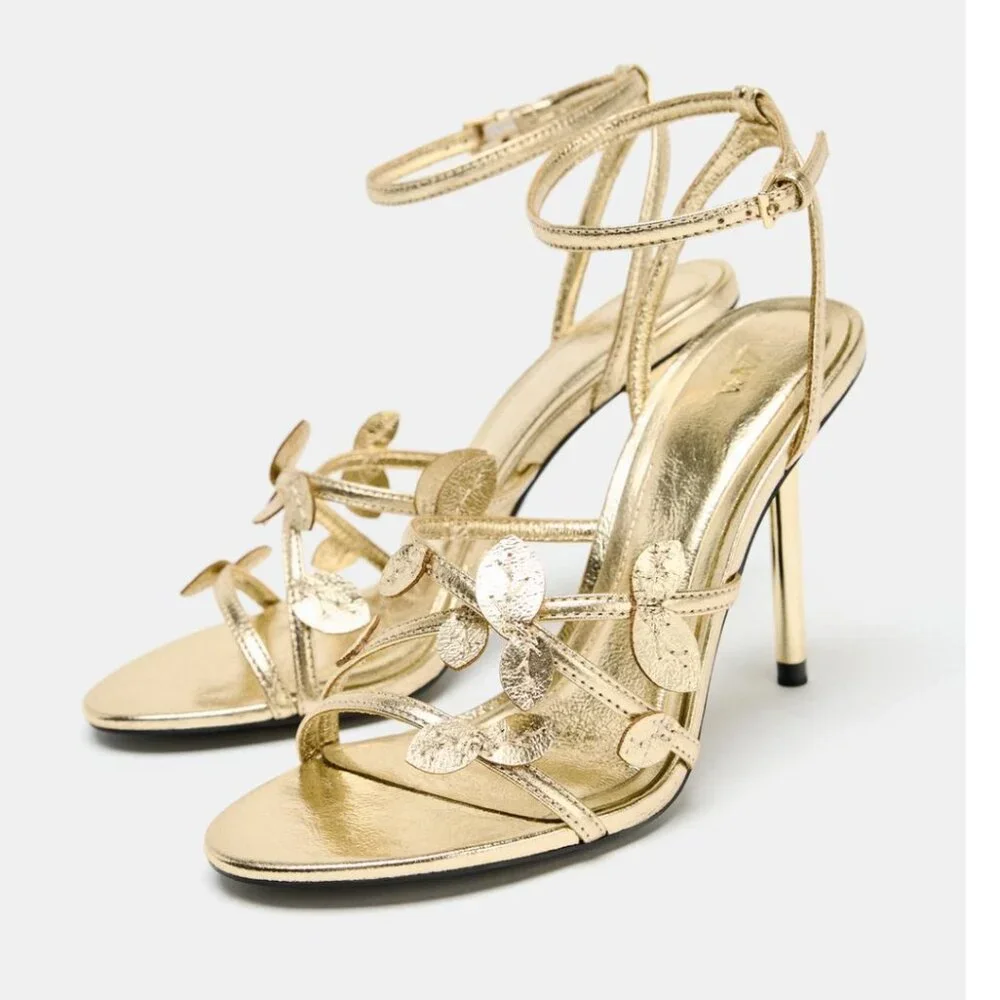 ✨ Zara‎ Metallic Effect Fancy Sandals – New in Shoe Bag - Size 9 (Euro 40)✨